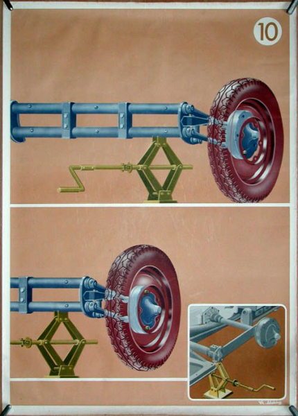 Volkswagen KdF Wagen Achsaufhängung 1939 Abeking-Originalplakat (11113)