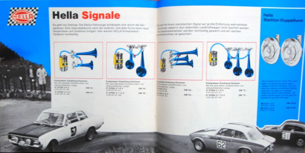 Hella Rallye "Zubehör für Alltag und Sport" 1970 Zubehörprospekt (11101)