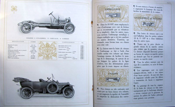 Brasier Automobile Modellprogramm 1910 Automobilprospekt (10809)