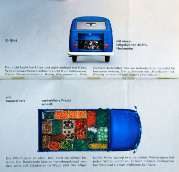 Volkswagen T1 Transporter Modellprogramm 1965 Automobilprospekt (10811)