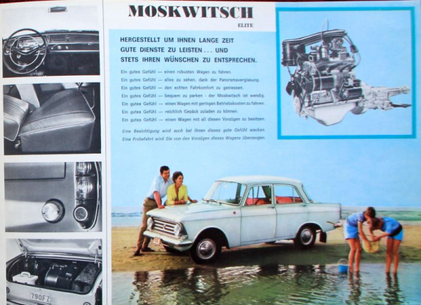 Moskwitsch Elite Modellprogramm 1968 Automobilprospekt (10808)