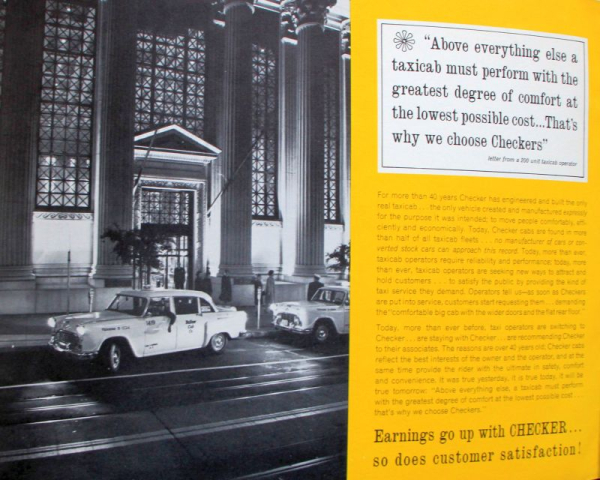 Checker Modellprogramm 1961 "Up with Checker" Automobilprospekt (10802)