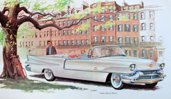 General Motors Cadillac Chevrolet Modellprogramm "All over America" 1956 Automobilprospekt (10801)
