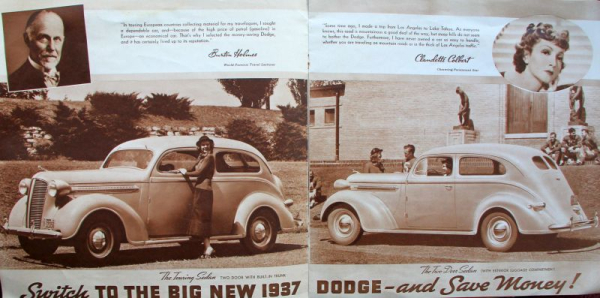Dodge Modellprogramm 1937 "Switch to the big new" Automobilprospekt (10798)