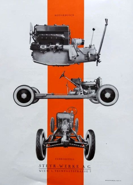 Steyr XII 6/30 PS Modellprogramm 1927 Automobilprospekt (10811)