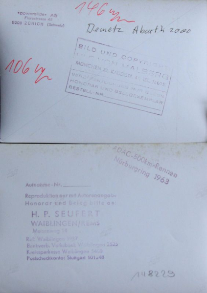 Abarth Racingcars Convolute 1965 six Factoryphotos (10830)