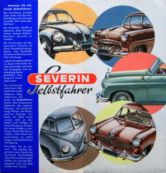 Severin Selbstfahrer 1955 "Schneller zum Ziel" Zubehörprospekt (10855)