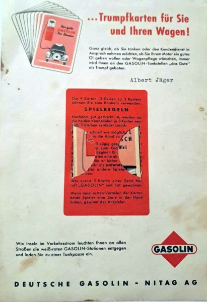 Gasolin Cardgame 1958 "Der Tankfix deckt die Karten auf..." (7030)