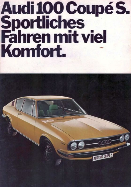 Audi 100 Coupe S Modellprogramm 1973 Automobilprospekt (10867)