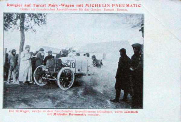 Gordon-Bennet Rennen Turcat Mery Rennwagen mit Michelin-Reifen 1904 (10870)