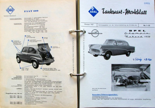 BV Aral "Tankwart-Merkblätter" Tankstellen-Werbeordner 1962 (9985)