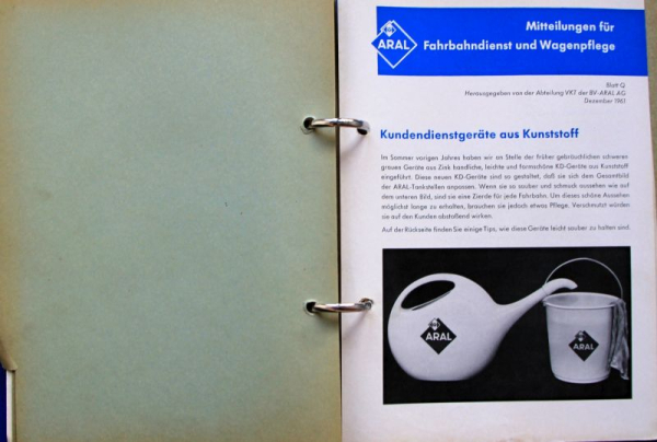 BV Aral "Tankwart-Merkblätter" Tankstellen-Werbeordner 1962 (9985)