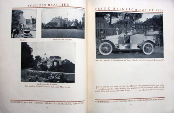 Continental Reifen "Prinz Heinrich Fahrt 1911" Automobil-Rennsport 1911 (10913)