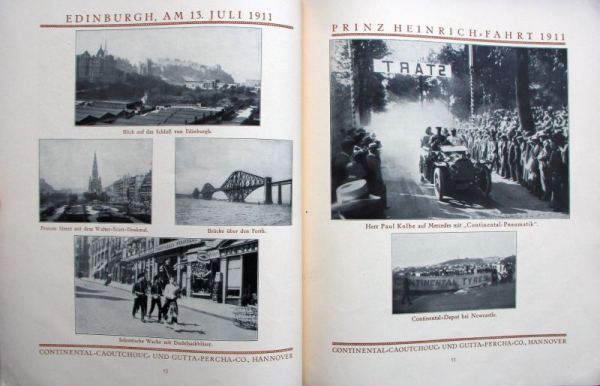 Continental Reifen "Prinz Heinrich Fahrt 1911" Automobil-Rennsport 1911 (10913)