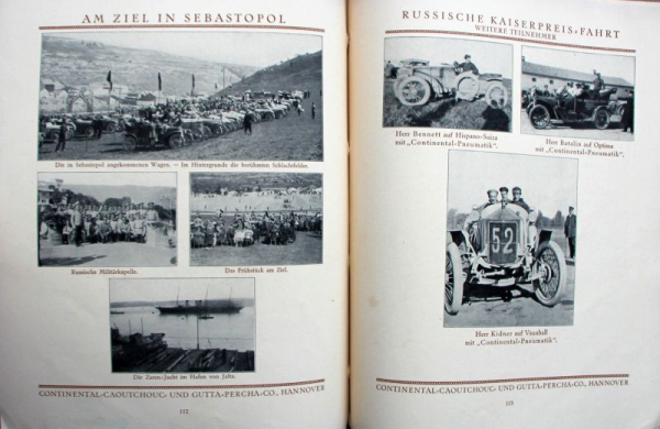 Continental Reifen "Prinz Heinrich Fahrt 1911" Automobil-Rennsport 1911 (10913)