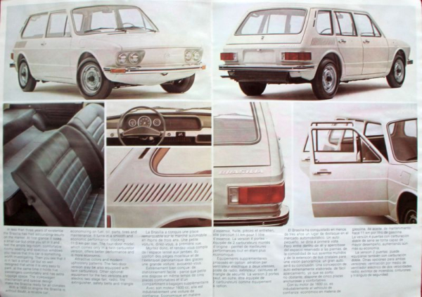 Volkswagen Brasilia Kombi Modellprogramm 1974 Automobilprospekt (10905)