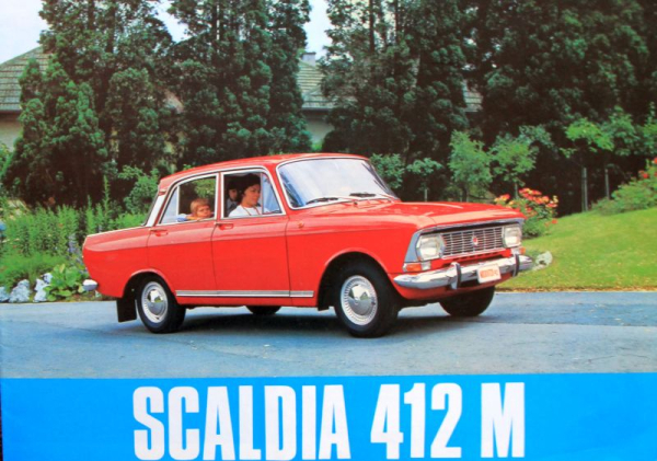 Moskwitsch Scaldia 412 M Modellprogramm 1965 Automobilprospekt (10900)