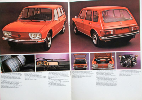 Volkswagen Brasilia Kombi Modellprogramm 1974 Automobilprospekt (10903)