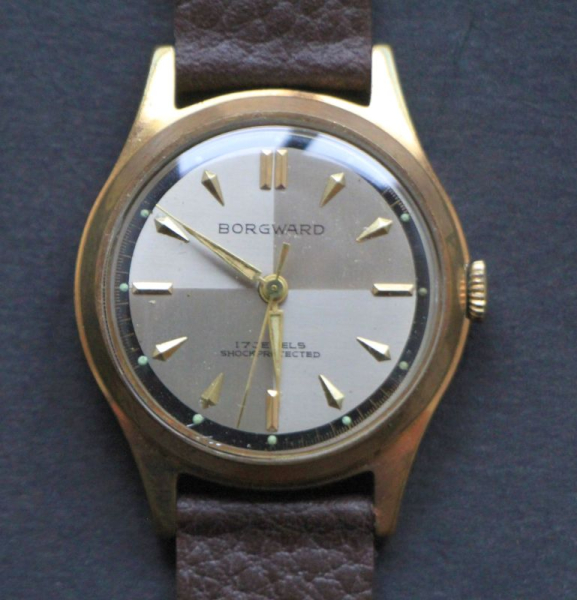 Borgward Armbanduhr 17 Juwelen 1955 mit Armband (10920)