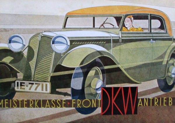DKW Front Modellprogramm 1933 Reuters-Motiv Automobilprospekt (0754)
