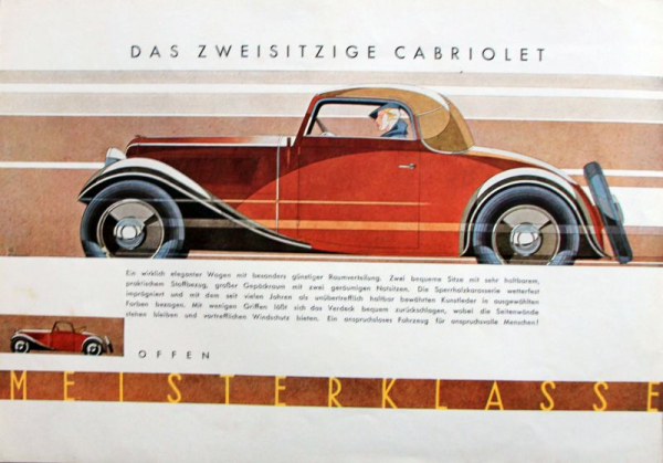 DKW Front Modellprogramm 1933 Reuters-Motiv Automobilprospekt (0754)