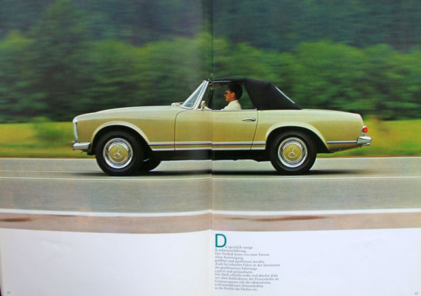 Mercedes-Benz 280 SL Modellprogramm 1970 Automobilprospekt (10951)