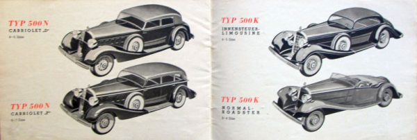 Mercedes-Benz Modellprogramm 1935 Automobilprospekt (10950)