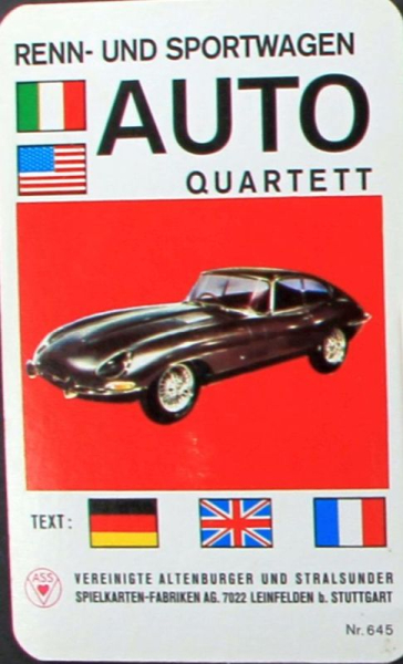 Altenburg Spielkarten "Auto Quartett" 1964 Kartenspiel (10961)