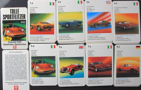 Bielefelder Spielkarten "Tolle Sportflitzer" Cardgame 1969 (10964)