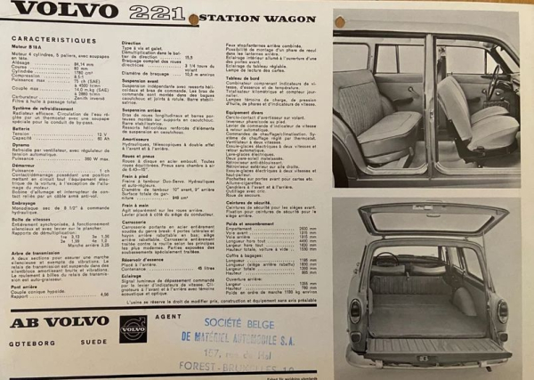 Volvo 221 Station Wagon Modellprogramm 1964 Automobilprospekt (10987)