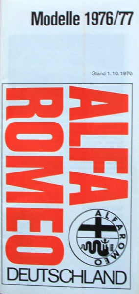 Alfa Romeo Modellprogramm 1976 Automobilprospekt (10998)