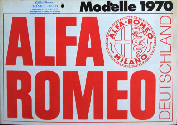 Alfa Romeo Modellprogramm 1970 Automobilprospekt (10999)
