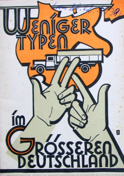 Reichsverkehrsministerium "Weniger Typen im grösseren Deutschland" Fahrzeug-Historie 1939 (11009)