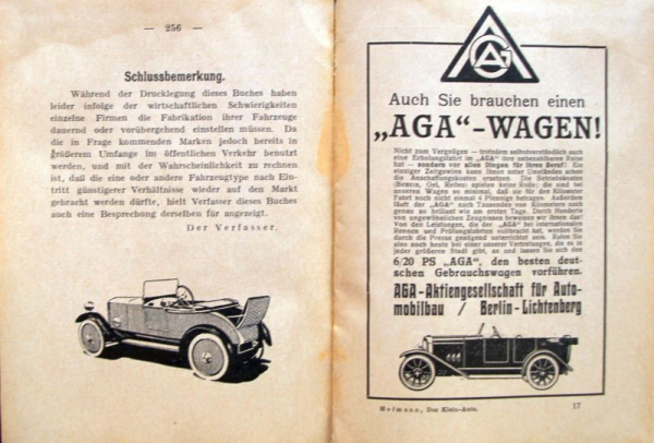 Hofmann "Das Klein-Auto für den Selbstfahrer" Fahrzeughistorie 1926 (11064)