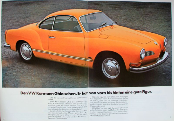 Volkswagen Karmann-Ghia Modelprogram 1973 Carbrochure (0906)