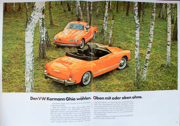 Volkswagen Karmann-Ghia Modelprogram 1973 Carbrochure (0906)