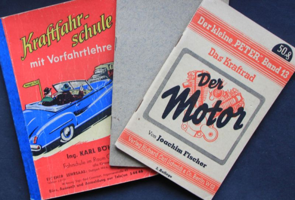 Fischer "Der Motor" + "Kraftfahrschule" + "Mechanikerinnung" Fahrzeugtechnik-Konvolut 1950 (11116)