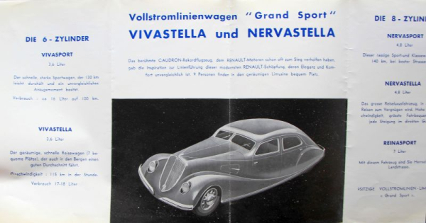 Renault Modellprogramm 1935 Automobilprospekt (11125)