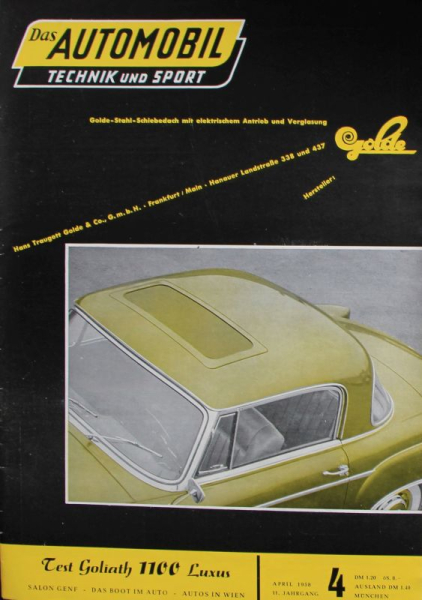 "Das Automobil - Technik und Sport" Automobil-Zeitschrift 1958 (11129)