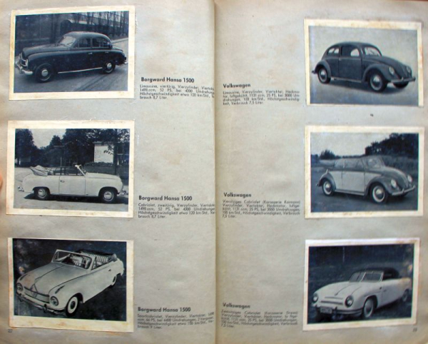 Ziese Margarine "Autos aus aller Welt" Automobile-Scrapbook 1951 (4150)