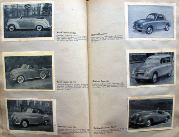 Ziese Margarine "Autos aus aller Welt" Automobile-Scrapbook 1951 (4150)