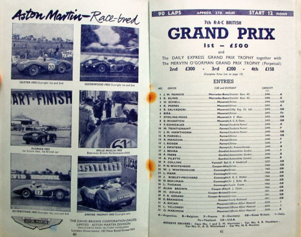 RAC "Silverstone Grand Prix" Silverstone July 1954 Rennprogramm (11150)