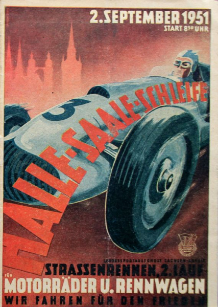 "Halle-Saale Schleife Wagenrennen" Leipzig September 1951 Rennprogramm (11149)