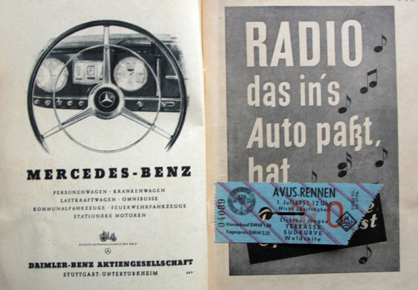 AvD "Internationales Avus Rennen" Berlin Juli 1951 Rennprogramm (9172)