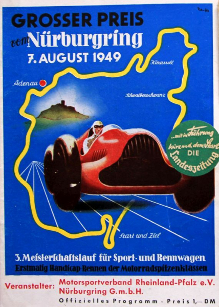 "Großer Preis" Nuerburgring August 1949 Racingprogram (8480)