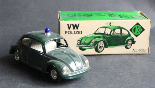 CKO Kellermann Volkswagen Käfer "Polizei" 1970 Blechmodell mit Friktionsantrieb in Originalbox (11162)