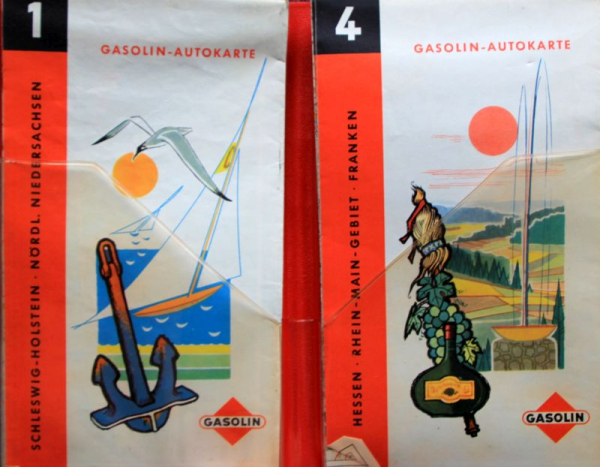 Gasolin Straßenkarten-Set 1964 Deutschland in Original-Kunststoffmappe (4832)