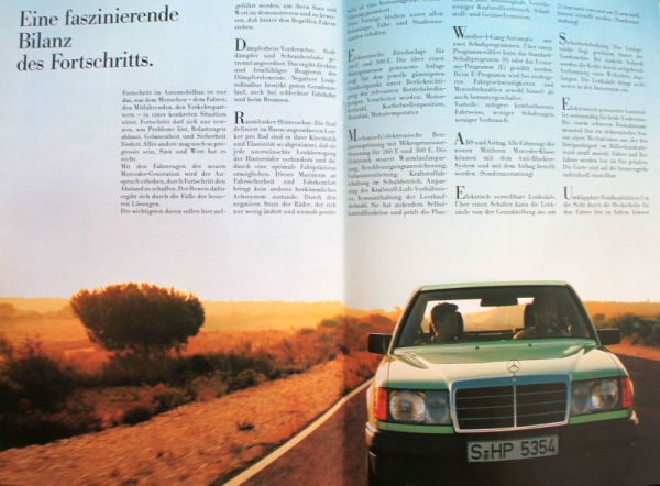 Mercedes-Benz 200 - 300 E Modellprogramm 1984 Automobilprospekt (11212)