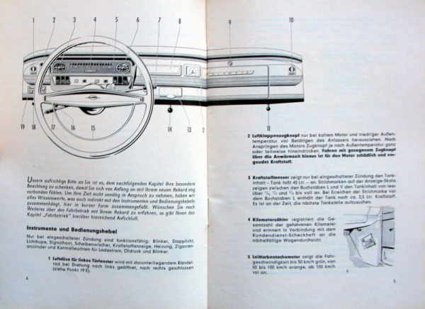 Opel Rekord Coupe Caravan 1964 Owner Manual (11194)
