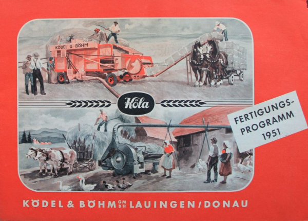 Ködel & Böhm Fertigungsprogramm 1951 Landmaschinen-Prospekt (11223)